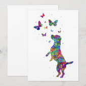 Butterfly Lover Beagle Hund spielen mit Schmetterl Dankeskarte (Vorne/Hinten)