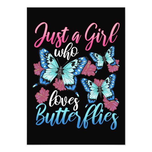 Butterfly Lover Just A Girl Who Loves Butterflies Fotodruck (Vorne)