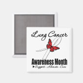 Butterfly - Lungenkrebs-Bewusstseinsmonat Magnet (Vorderseite/Rückseite)