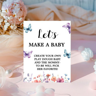 Butterfly machen wir ein Baby Shower Game Schild