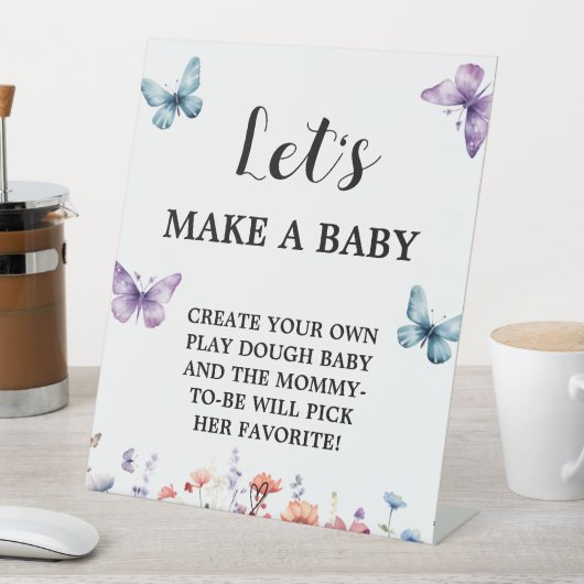 Butterfly machen wir ein Baby Shower Game Schild (In Situ)