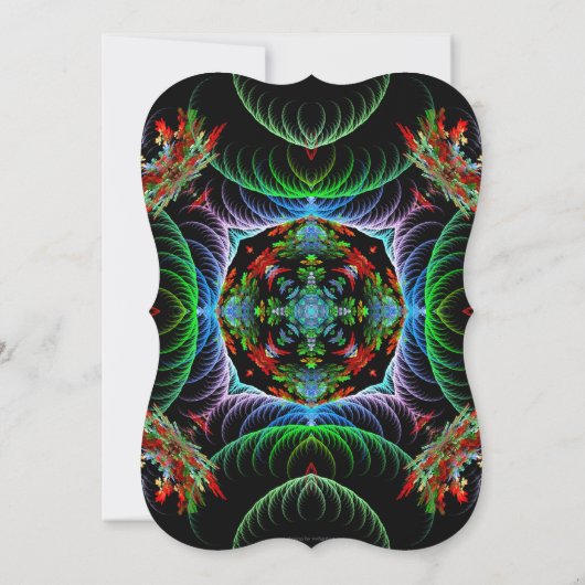 Butterfly Magic Fraktal Sparkle Geburtstag Einladung (Rückseite)