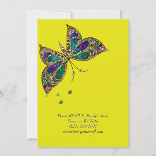 Butterfly Magie Geburtstag Einladung (Rückseite)