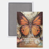 Butterfly Magnet Ecclesiastes 3:11 (Vorderseite/Rückseite)