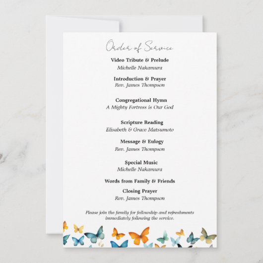 Butterfly-Mahnprogramm Einladung (Rückseite)