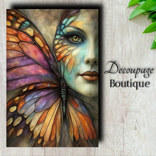 Butterfly Maiden Decoupage Seidenpapier