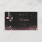 Butterfly Makeup Brush Frauenprofil Visitenkarte (Rückseite)