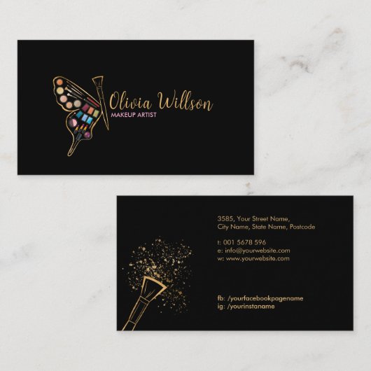 Butterfly Makeup Kit Visitenkarte (Vorne/Hinten)