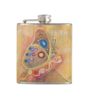 Butterfly-Malerei Vinyl Wrapped Flask Flachmann