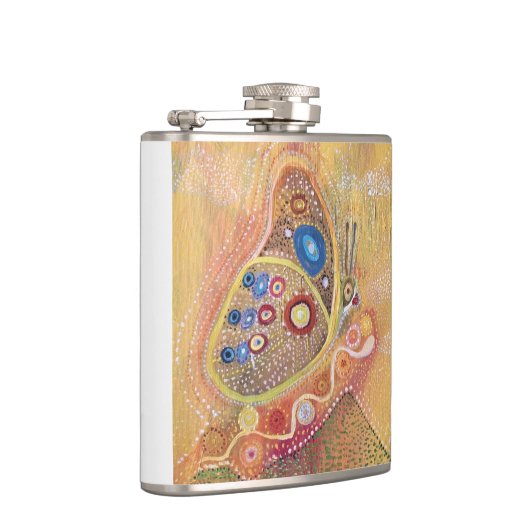 Butterfly-Malerei Vinyl Wrapped Flask Flachmann (Rechts)