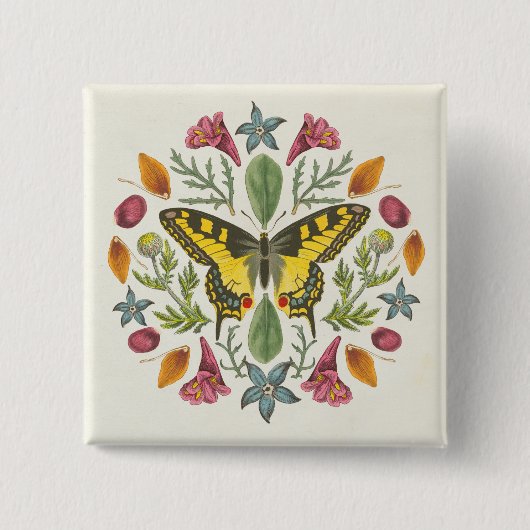 Butterfly Mandala Button (Vorderseite)