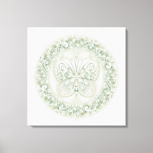 Butterfly Mandala - Wrapped Canvas Leinwanddruck (Vorderseite)