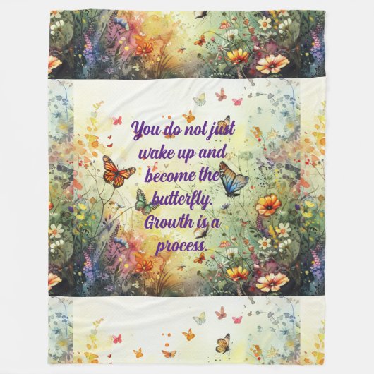 Butterfly Mantra Positive Zitate Fleece Blanket (Vorderseite)
