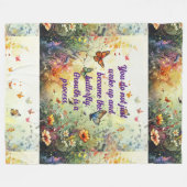 Butterfly Mantra Positive Zitate Fleece Blanket (Vorderseite (Horizontal))