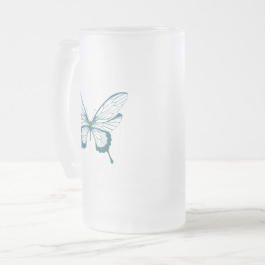 Butterfly Mattglas Bierglas (Vorderseite Links)