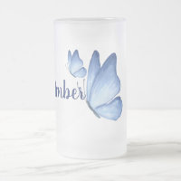 Butterfly Mattiert Glass Beer Tasse