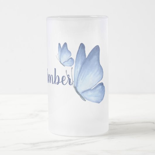 Butterfly Mattiert Glass Beer Tasse (Mittel)