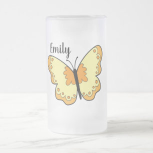 Butterfly Mattiert Glass Beer Tasse