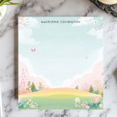 Butterfly Meadow Floral Personalisiert Name Notizblock