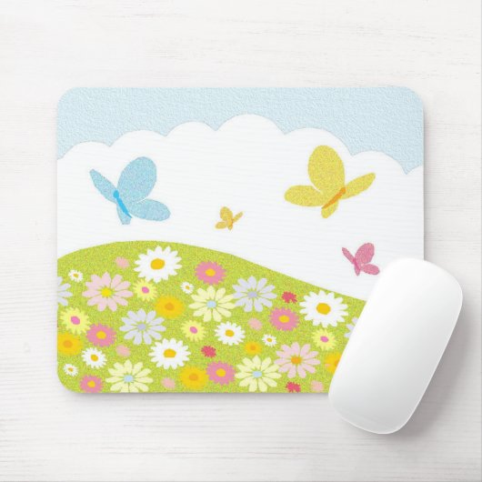 Butterfly Meadow Mouse Pad Mousepad (Mit Mouse)