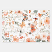 Butterfly Meadow Wasserfarbe Hübsch Geschenkpapier Set (Vorderseite 2)