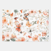 Butterfly Meadow Wasserfarbe Hübsch Geschenkpapier Set (Vorderseite)