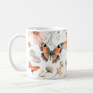 Butterfly Meadow Wasserfarbe Hübsch Kaffeetasse