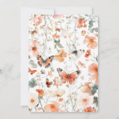 Butterfly Meadow Watercolor Brautparty CUSTOM Einladung (Rückseite)