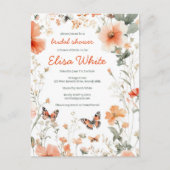 Butterfly Meadow Watercolor Brautparty CUSTOM Postkarte (Vorderseite)