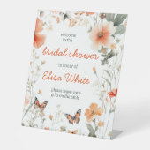 Butterfly Meadow Watercolor Brautparty CUSTOM Sockelschild (Vorderseite)