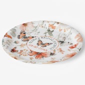 Butterfly Meadow Watercolor CUSTOM Brautparty Pappteller (Schrägansicht)