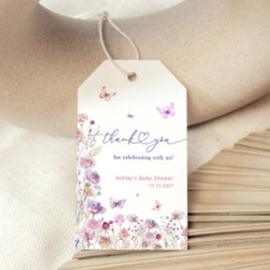 Butterfly Meadow Wildblumen Kinderdusche Danke Geschenkanhänger