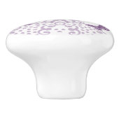 Butterfly Medallion Vintager Look Lila Keramikknauf (Seitenansicht)