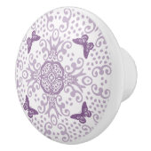 Butterfly Medallion Vintager Look Lila Keramikknauf (Rechts)