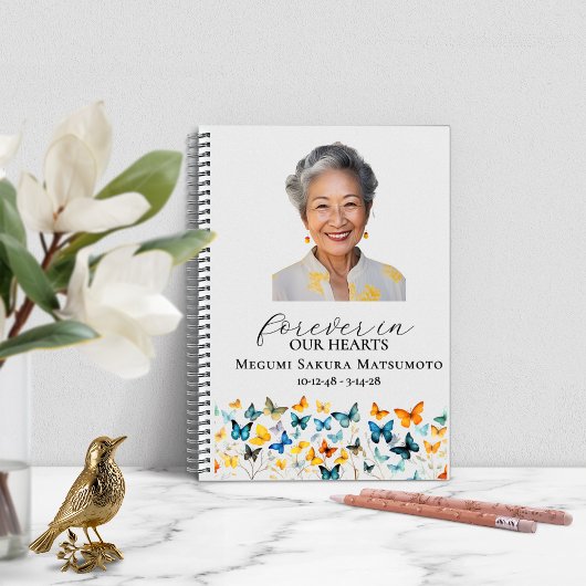 Butterfly-Memorial Foto Keepake Spiral-Notebook Notizblock
