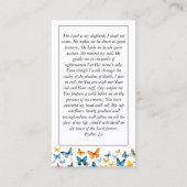 Butterfly Memorial Prayer Card - Elegantes Schwarz Visitenkarte (Rückseite)