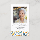 Butterfly Memorial Prayer Card - Elegantes Schwarz Visitenkarte (Vorderseite)