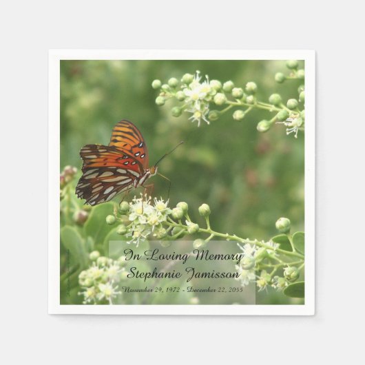 Butterfly, Memorial Service Paper Napkins Serviette (Vorderseite)
