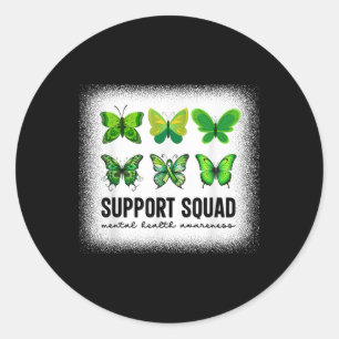 Butterfly Mental Health Awareness Support Squad Fa Runder Aufkleber