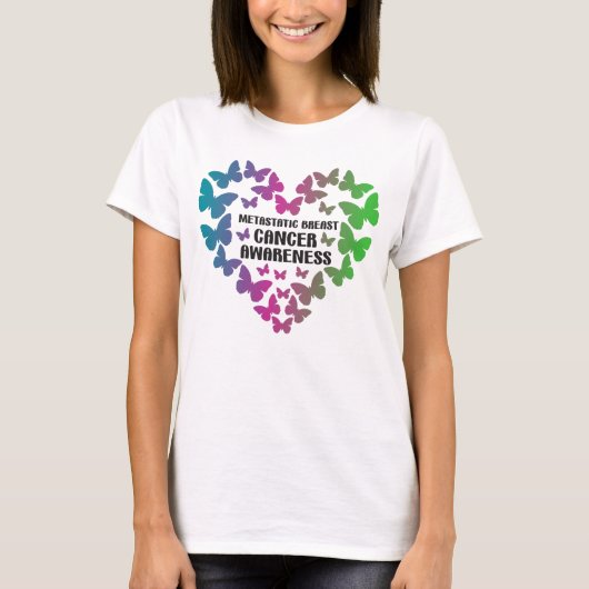 Butterfly Metastatic Breast Cancer Awareness T-Shirt (Vorderseite)