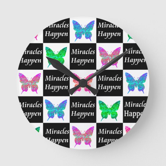 BUTTERFLY MIRACLES PAPPEN DESIGN RUNDE WANDUHR (Vorderseite)