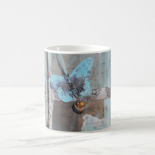 Butterfly Mixed Media Art Kaffeetasse (Mittel)