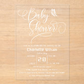 Butterfly Modern Minimal Baby Shower Acryleinladungen (Vorderseite)