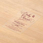 Butterfly Modern Minimal Baby Shower Acryleinladungen (Ablage )