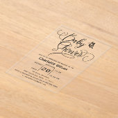 Butterfly Modern Minimal Baby Shower Acryleinladungen (Ablage )