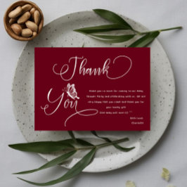 Butterfly Modern Minimal Baby Shower Dankeskarte