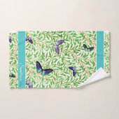 Butterfly Modern Stylish Navy Blue Monogram Badhandtuch Set (Handtuch)