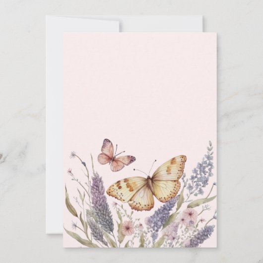 Butterfly Mommy oder Daddy Baby Showcard Einladung (Rückseite)