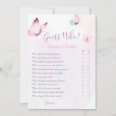 Butterfly Mommy oder Daddy Baby Showspiel Einladung (Vorderseite)