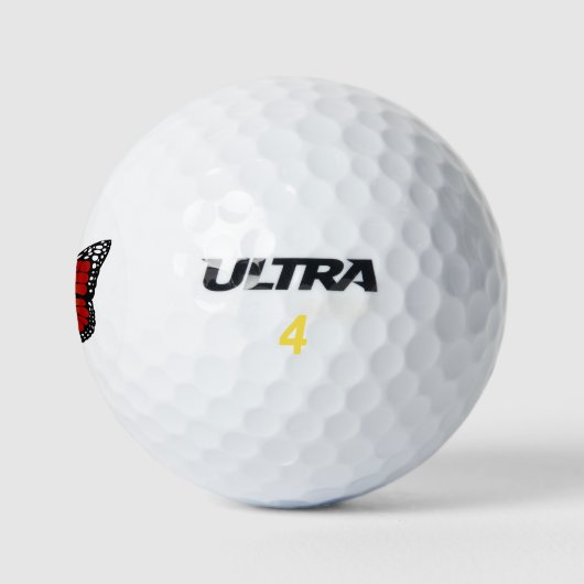Butterfly Monarch Abstrakt Artistic Line Art Golfball (Logo)